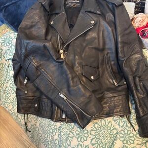 The Leather man Original Classic Black Leather Jacket Size 42